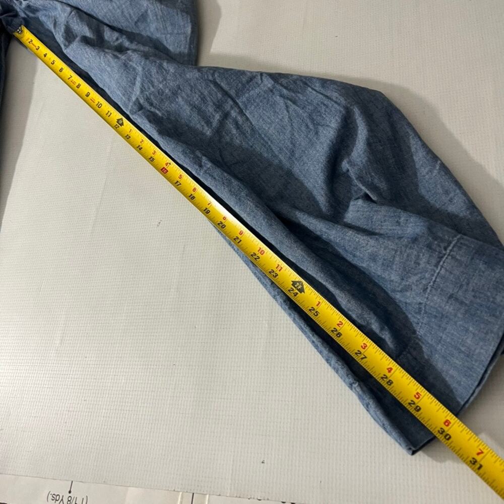 Lauren Ralph Lauren Blue Chambray Pleated Wide Leg Pants Women Size 6 - Picture 8 of 11